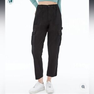 High rise straight cargo pants